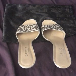 Authentic Gucci beaded mules/slides, 8.5 US